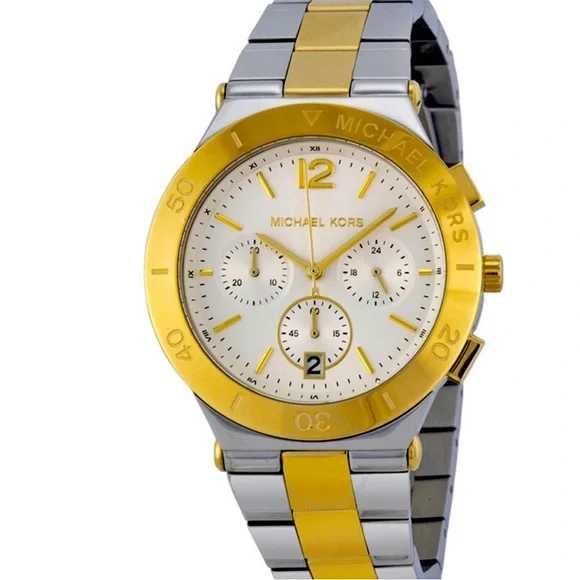 Michael Kors Wyatt Two-Tone Stainless Steel Chronograph Watch, model MK5934 - Picture 2 of 4